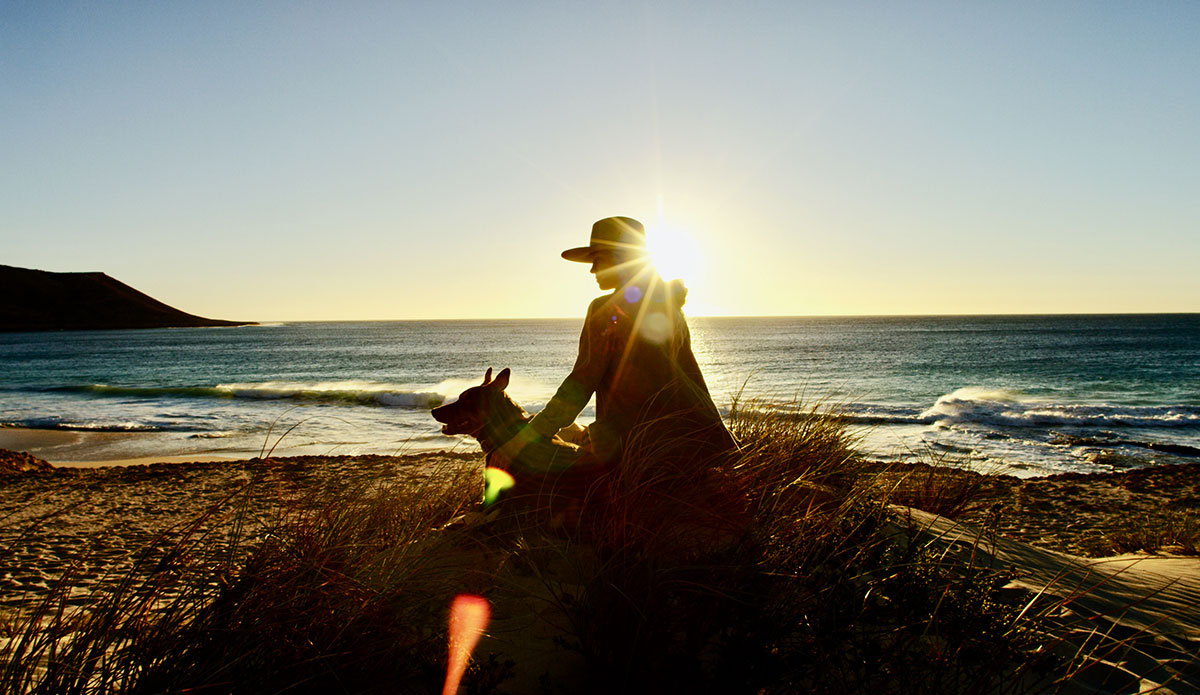 Imogen taking in the sunset at Red Bluff. This is one of the most remote places I’ve ever visited, and the luxury of being so far removed from civilization was astounding.  
 Photo: <a href=\"http://www.morganmaassen.com/\">Morgan Maassen</a>