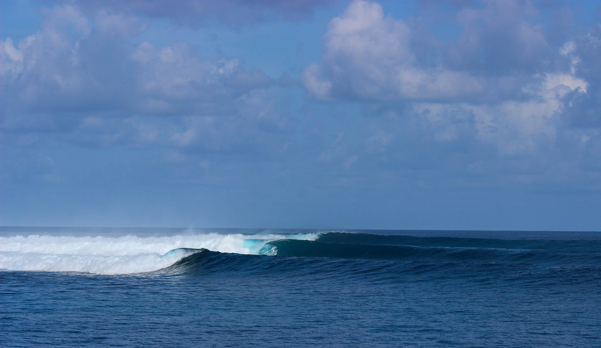 It’s normally bigger than it looks! Make sure you know what you’re getting yourself into before paddling out. This photo displays a perfect line up with no one out. Photo: Courtesy of Hunter Jones