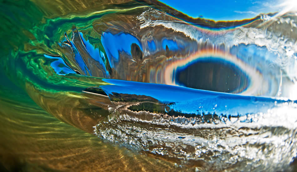 Looking from behind the barrel on an ultra glassy day at Makena Beach, Maui. Photo: <a href=\"http://ClarkLittlePhotography.com\" target=_blank>Clark Little</a>.