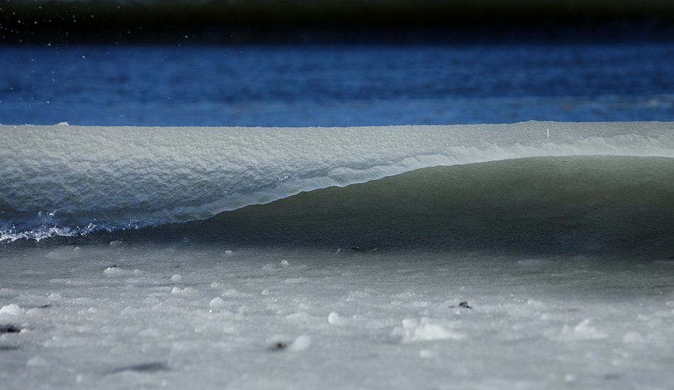 Slushy ice wave on very cold morning. Photo: <a href=\"http://www.briannevins.com/\" target=_blank>Brian Nevins</a>