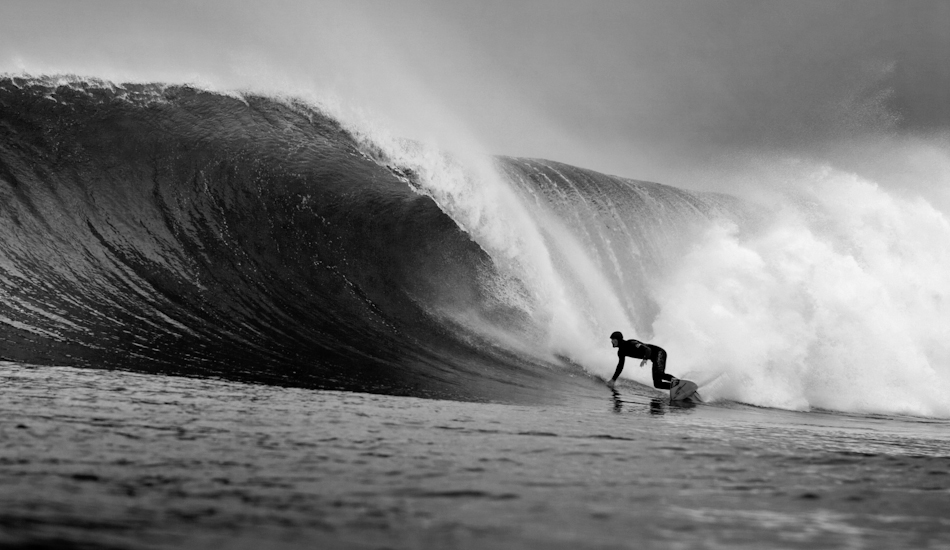 Raph Bruhwiler on a wave that he helped find. This spot breaks a lot in the winter time, but you need low pressure for offshore winds. That means a lot of rainy days here. Photo: <a href=\"http://www.jeremykoreski.com/\" target=_blank>Jeremy Koreski</a>