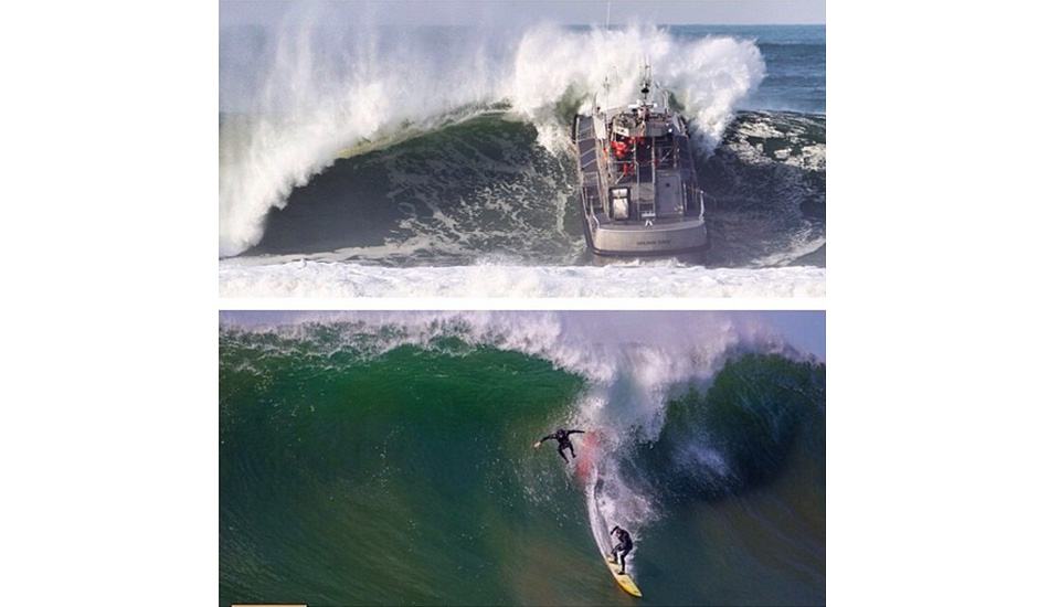 Ocean Beach (above) and Mavericks (below). Safe to say this swell delivered. Photo: <a href=\"http://www.instagram.com/davewassel\">@davewassel</a>