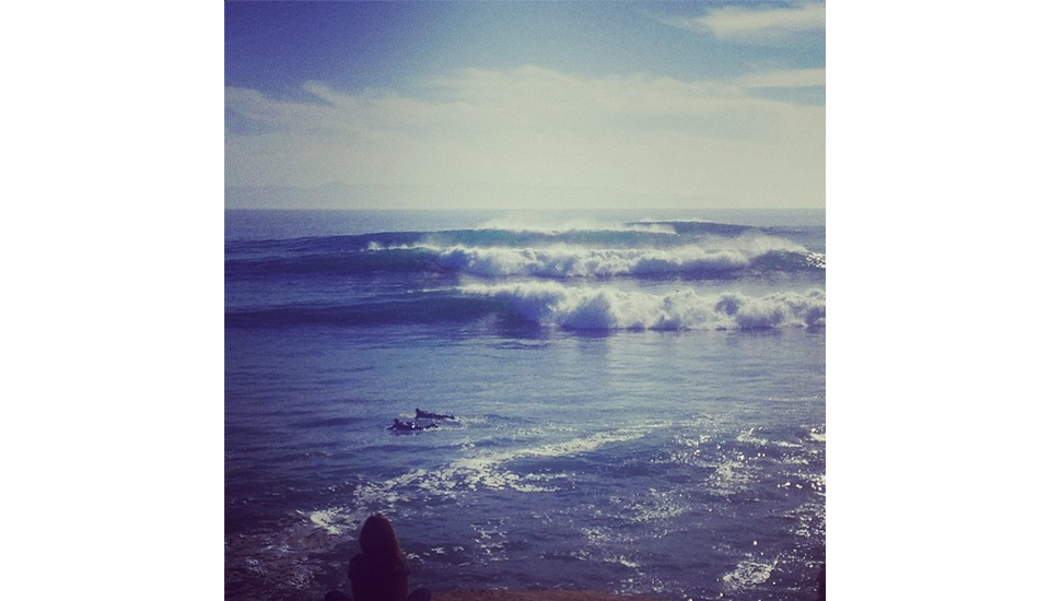 Steamer Lane hasn\'t totally lost out this swell. Photo: <a href=\"http://www.instagram.com/milesjackler\">@milesjackler</a>