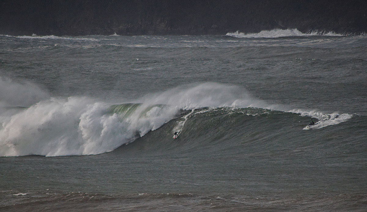 Cesar Sanchez on the heaviest day of the season. Photo: Irene Aneiros