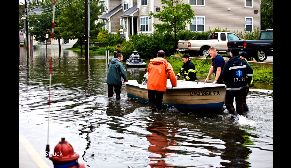 Emergency crews used alternate forms of transportation to navigate the flooded streets. Photo: <a href=\"http://ryanstruck.com/\" target=_blank>Ryan Struck</a>/<a href=\"http://www.thenewsurf.com\" target=_blank>The New Surf</a>