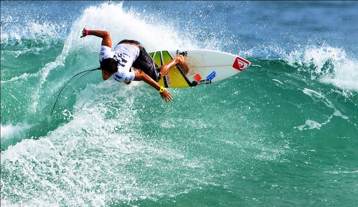 Proving that surfing is a truly international sport, France’s Pauline Ado captured the first gold for a French women in 2006. In 2009 Jeremy Flores (pictured) won the World Surfing Games, giving France its first ISA Open Men’s Gold Medal. Photo courtesy of <a href=\"http://www.isasurf.org/\">ISA Archive</a>