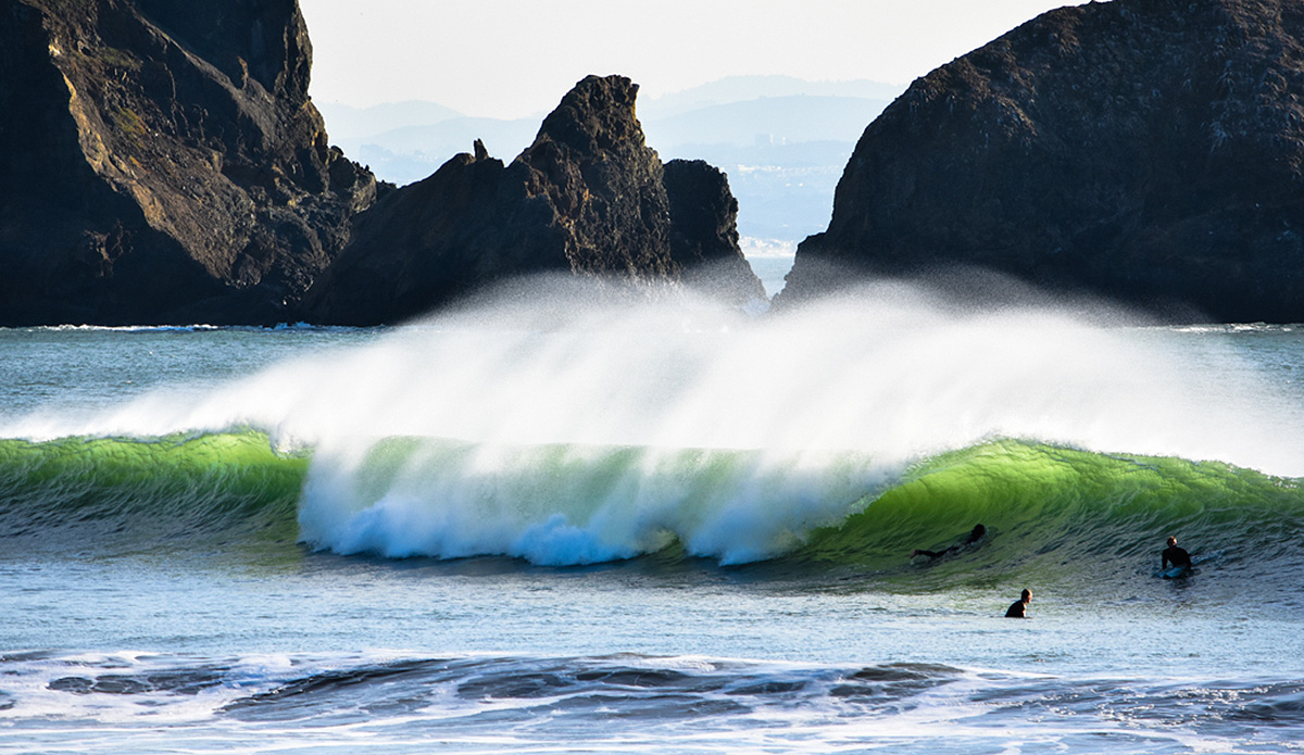 This is my home-break. It rarely gets like this and I am glad I was able to witness this epic day. Photo: Jack Bober