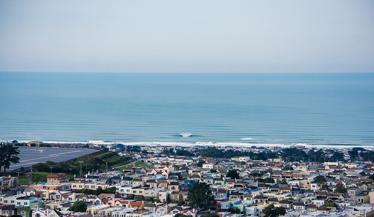  I bet everyone can guess where this is. You’re right! Heavy Ocean Beach, good luck paddling out. Photo: Jack Bober