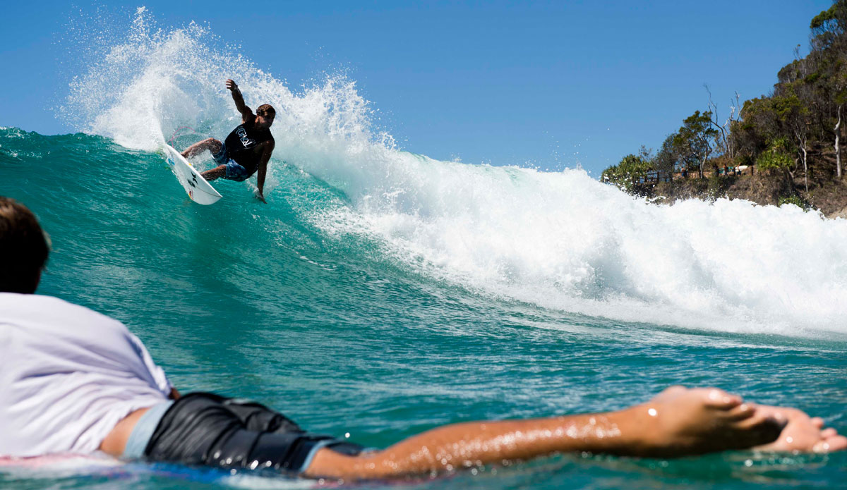 Julian Wilson putting on a show. Photo: <a href=\"http://www.jackdekortphoto.com.au/\">Jack Dekort</a>