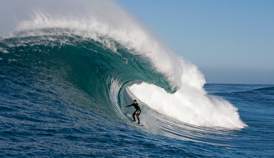 Greg Long, HItchcock\'s, 2010. Greg is one of the more calculated surfers on the planet, an attribute that helps him greatly in his quest to ride the biggest, most perfect surf you can ride.  Photo: <a href=\"http://www.photomurray.com/\" target=_blank>Jason Murray</a>.