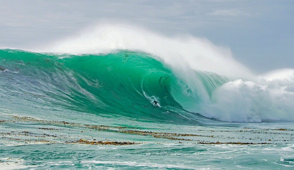 Carlos Burle, Pescadero Point, Dec 2007. Day 1 of the same swell featured in the Scratchin\' image. After wrestling with gigantic Ghost Trees,  we drove fourteen hours down to Ensenada to chase the swell to Todos. Photo: <a href=\"http://www.photomurray.com/\" target=_blank>Jason Murray</a>.