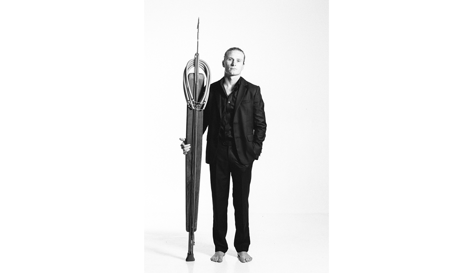 I asked Mark Healey to bring something that means a lot to him to my Bali studio. Of course, he brought his speargun. Photo: <a href=\"http://www.reposarphoto.com\">Jason Reposar</a>