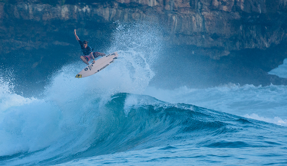 Normally this guy is riding huge barrels with a GoPro in his hand. Anthony Walsh taking to the air. Photo: <a href=\"http://www.reposarphoto.com\">Jason Reposar</a>