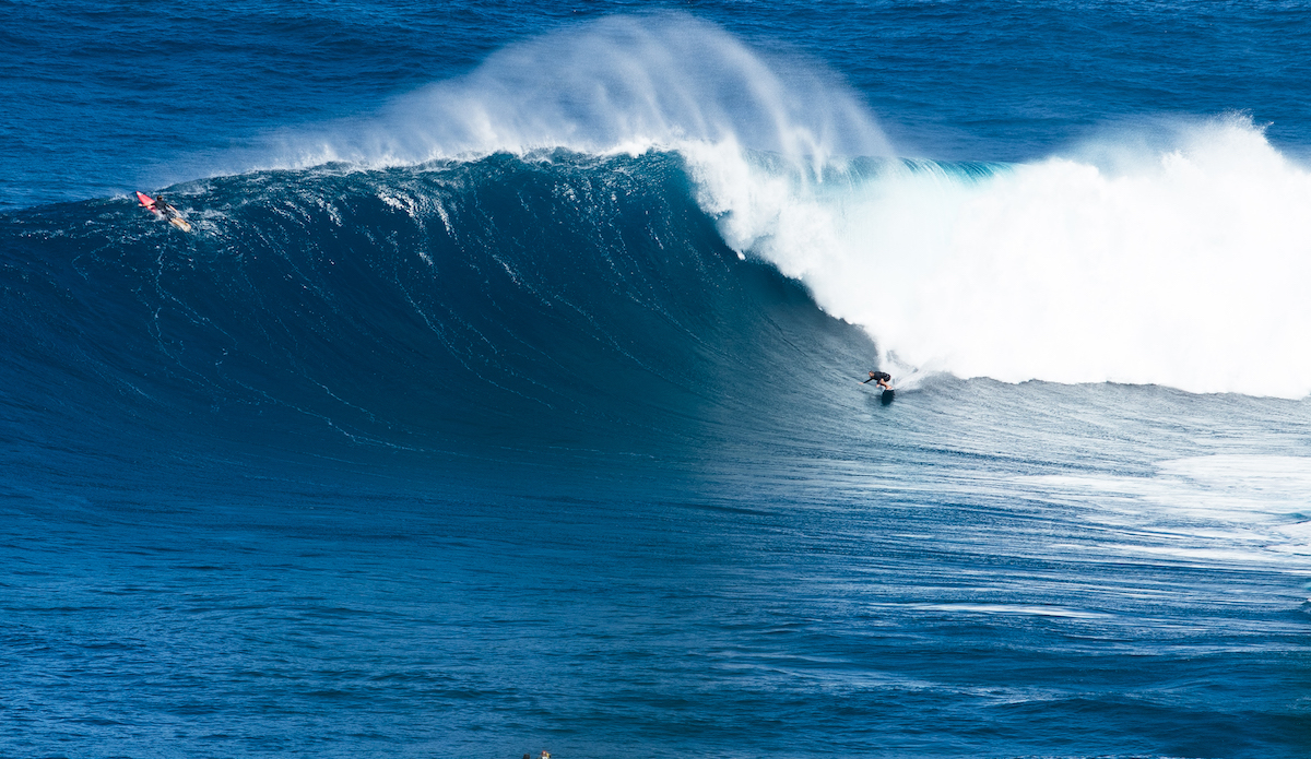 Four-time Jaws champ Billy Kemper executing a flawless bottom turn. Photo:<a href=\"https://www.instagram.com/thekingslens/\"> Patrick Murphy </a>