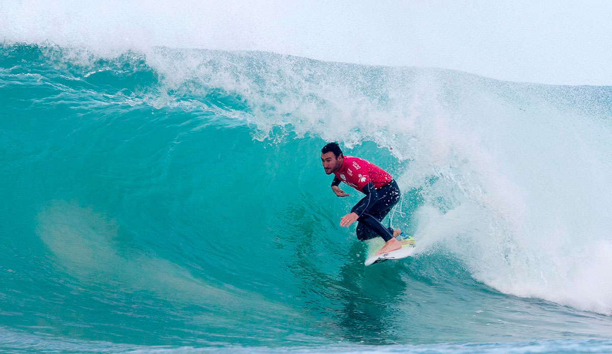 Joel Parkinson of Coolangatta, NSW, Australia (pictured) advanced into the Quarter Finals of the J-Bay Open, defeating fellow Australians Josh Kerr and Taj Burrow in Round 5 at Supertubes, Jeffreys Bay, South Africa today. Photo: <a href=\"http://www.aspworldtour.com/\">ASP</a> / Cestari