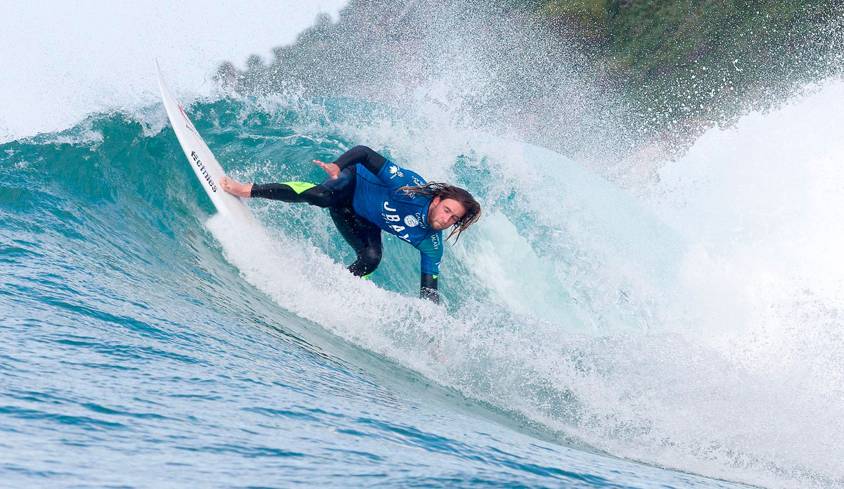 Matt Wilkinson of Copacabana, New South Wales, Australia (pictured) advanced into the Quarter Finals of the J-Bay Open, defeating Kolohe Andino (USA) and Adriano de Souza (BRA) in Round 5 at Supertubes, Jeffreys Bay, South Africa today. Photo: <a href=\"http://www.aspworldtour.com/\">ASP</a> / Cestari