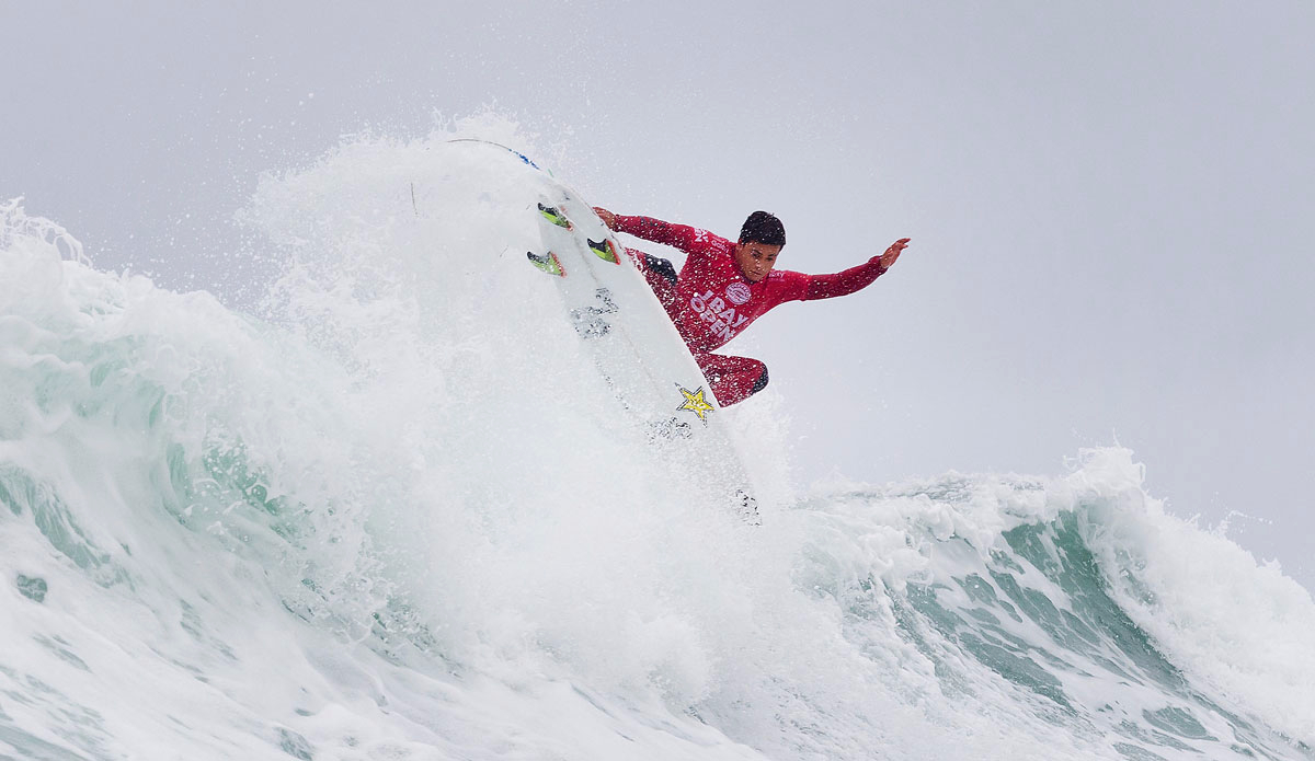 Keanu Asing of Hawaii (pictured) placing second his Round 4 heat at the JBay Open to advance into the Quarterfinals on Saturday July 18, 2015. Photo: <a href=\"http://www.worldsurfleague.com/\">WSL</a>/<a href=\"https://instagram.com/kc80\">Cestari</a>