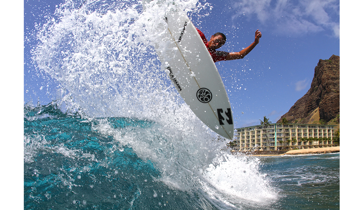 Josh Moniz takes to the air during the Volcom VQS contest at Makaha, one of my favorite events to shoot. Photo: <a href=\"http://instagram.com/manaphotohawaii\">Mana Photo Hawaii</a>