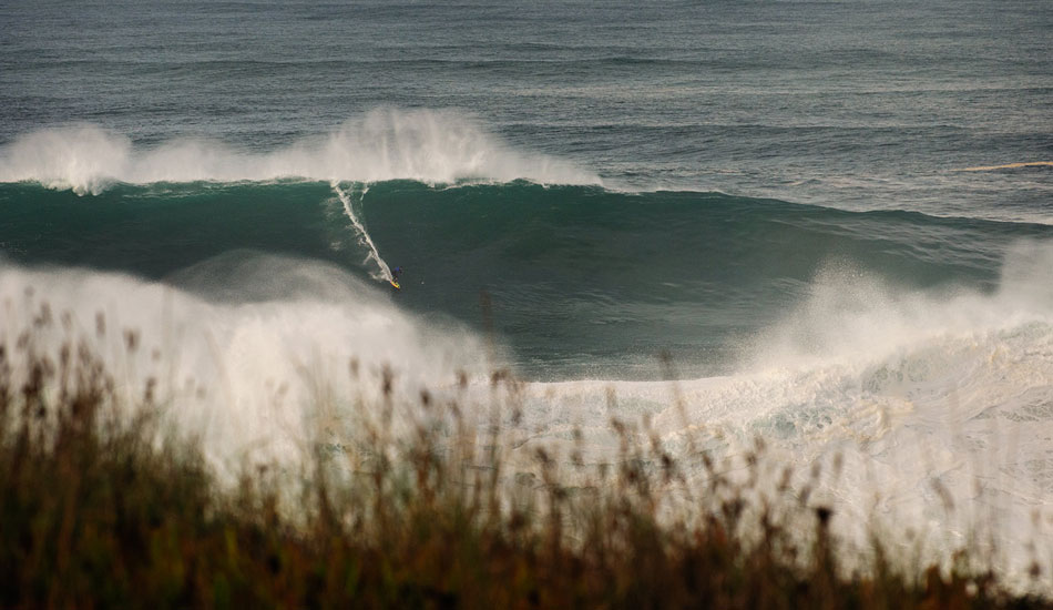 You know this wave. Nazare beast. Photo: <a href= \"http://joaobracourt.com/\" target=_blank>Joao Bracourt.</a>