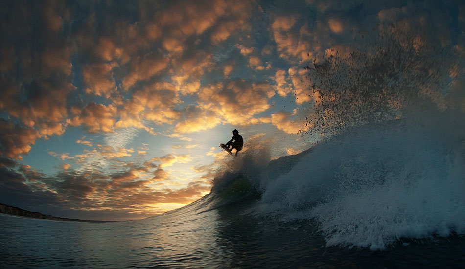 Brett Simpson, high above Peniche. Photo: <a href= \"http://joaobracourt.com/\" target=_blank>Joao Bracourt.</a>