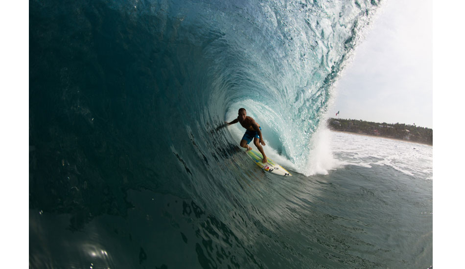 The final water shot I took was of Coco Nogales--the unofficial mayor of Puerto Escondido. If Coco is paddling for a wave, don\'t even look at it because he\'s the man. Photo: <a href=\"http://www.hungrywalrus.com/\" target=_blank>John Maher</a>