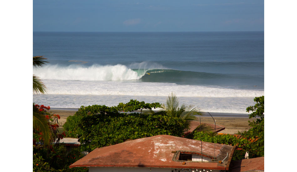 This was the only perfect, clean set of the morning. Here is Nic Lamb on the first wave.  Greg Long got the second one. You probably saw the mental video of it on Surfline. Photo: <a href=\"http://www.hungrywalrus.com/\" target=_blank>John Maher</a>