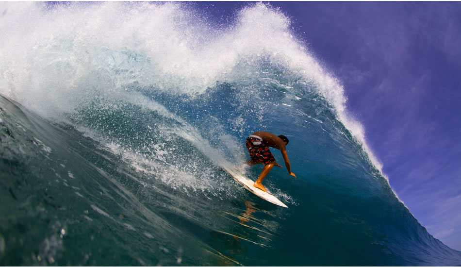 There are a lot of great local Mexican surfers who run the lineup at Puerto Escondido. Don\'t know this dude\'s name, but he was taking advantage of the rare lefts the fourth morning of the trip. Photo: <a href=\"http://www.hungrywalrus.com/\" target=_blank>John Maher</a>