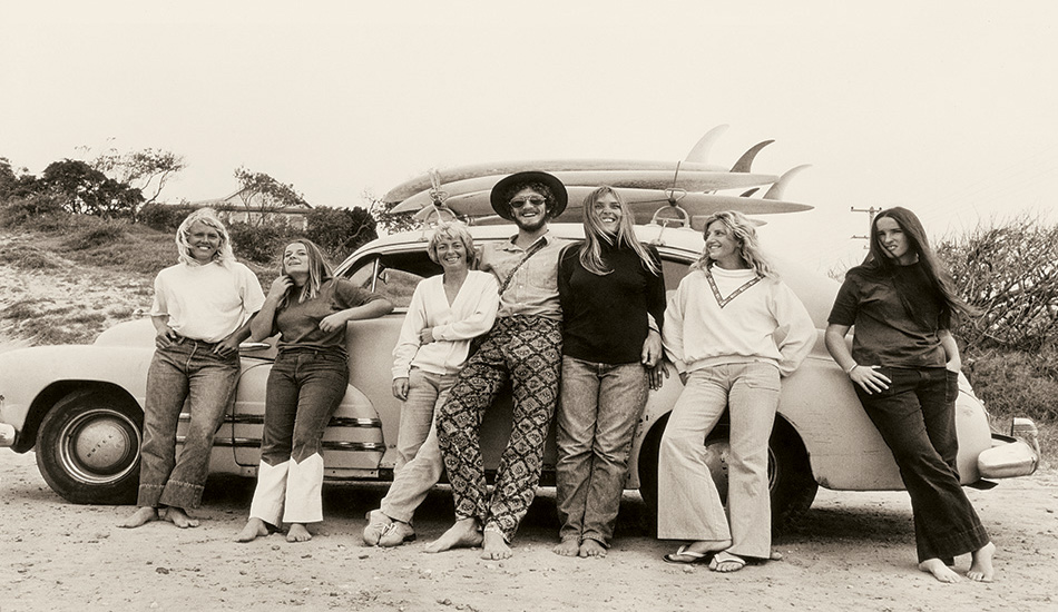 The Australian Championships as a social occasion. This is 1972 when they were held in Sydney. Nat in the quiet pants in the centre with, from the left, Kim McKenzie, Micha Mueller, Phyllis O’Donell, Judy Trim, Carol Watts and Alison Cheyne. The car was Judy Trim’s 1948 straight 8 Buick, and her name was Grace.