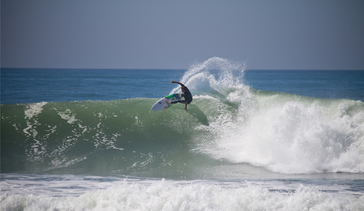 I was down at Lower Trestles while most everyone was in Newport shooting hurricane Marie. A small crowd left Julian Wilson to pick off many waves like this. Photo: <a href=\"http://www.studiopierce.com/about/\">Josh Pierce</a>