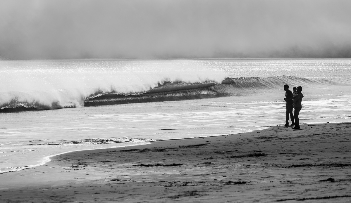 There are some fast, hollow beach breaks around Point Reyes National Seashore. Here is a small day.