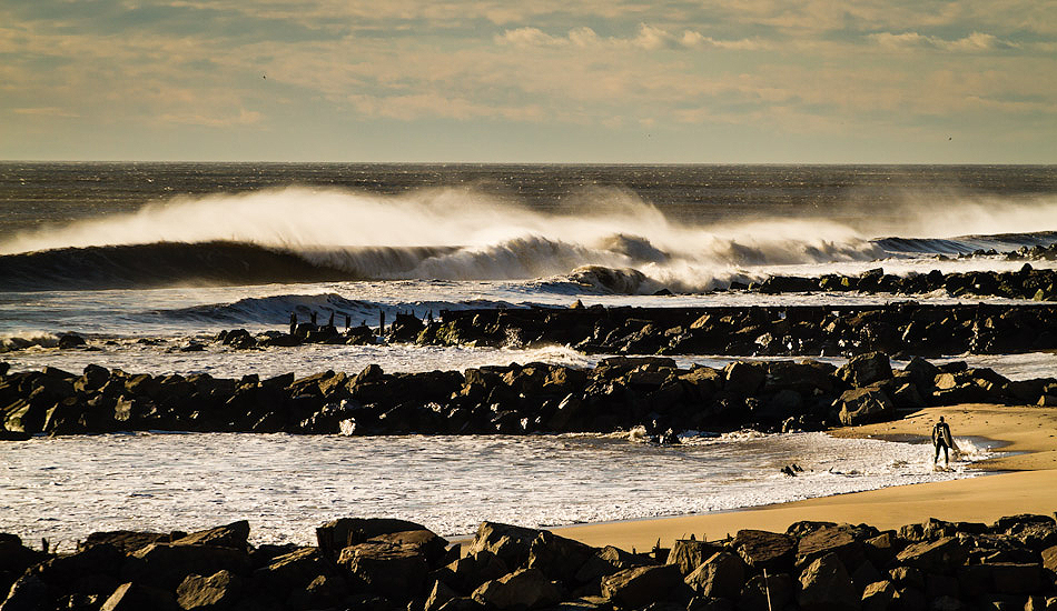 Lone surfer in West End, NJ, going out for another epic ride. Photo: <a href=\"http://christor.photoshelter.com/\" target=\"_blank\">Christor Lukasiewicz</a>