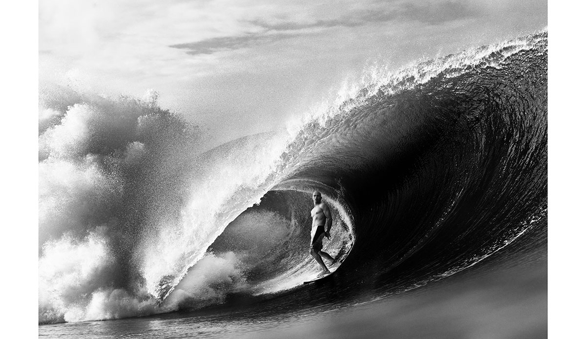 Kelly Slater in one of his countless barrels. Photo: Todd Glaser//Rizzoli