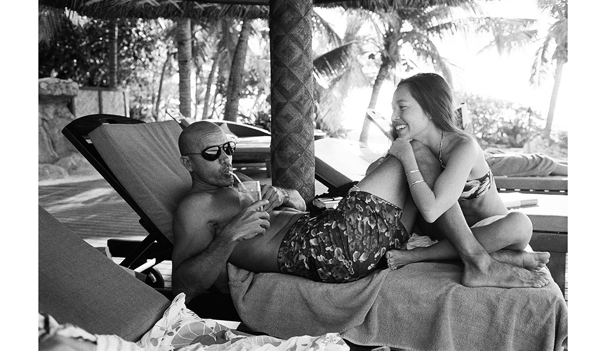 Kelly Slater and Kalani Miller enjoying the fruits of a lifetime of becoming the best in the world. Photo: Todd Glaser//Rizzoli