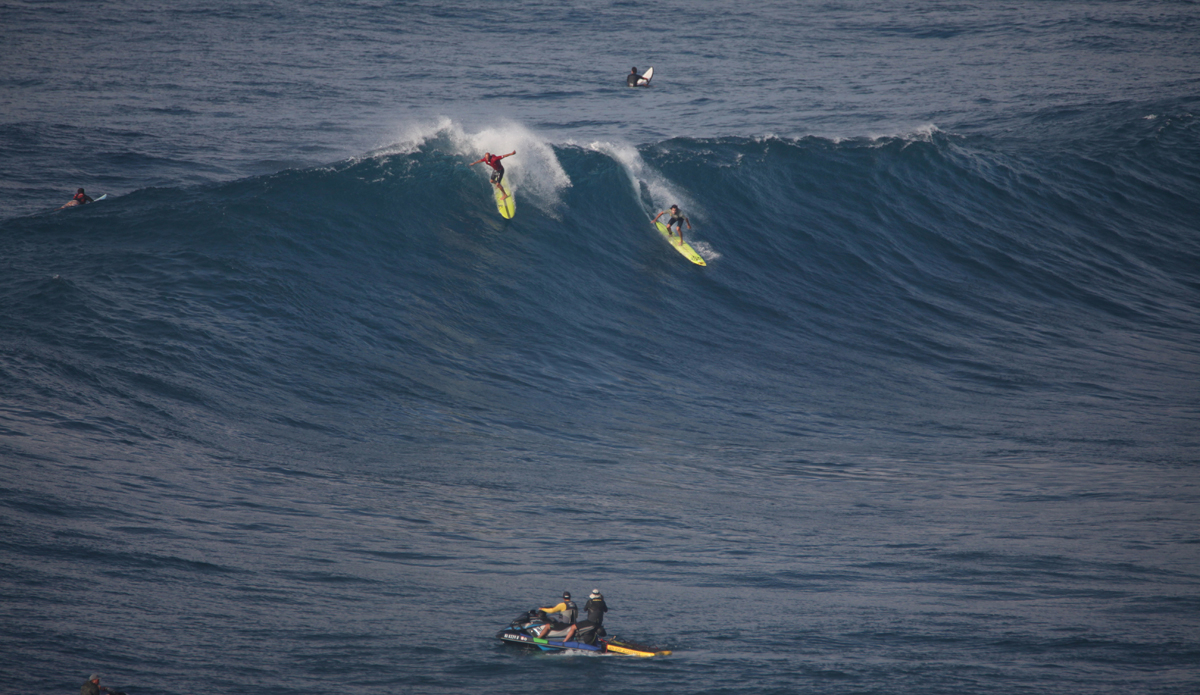 Kelly Slater at Pe\'ahi (Jaws) on Jan 16, 2016. Photo: Shannon Marie Quirk @shannonreporting