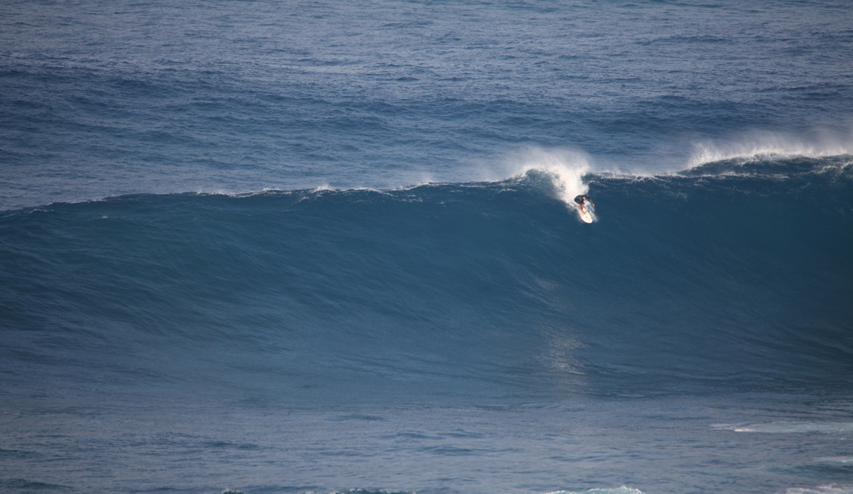 Kelly Slater at Pe\'ahi (Jaws) on Jan 16, 2016. Photo: Shannon Marie Quirk @shannonreporting