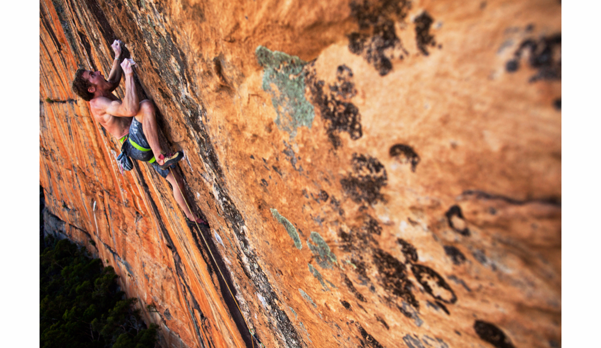 Ben Cossey sends Groove Train 33/5.14b on the famed Taipan Wall in the Grampians, Australia. Photo: <a href=\"https://instagram.com/krystlejwright/\">Krystle Wright</a>