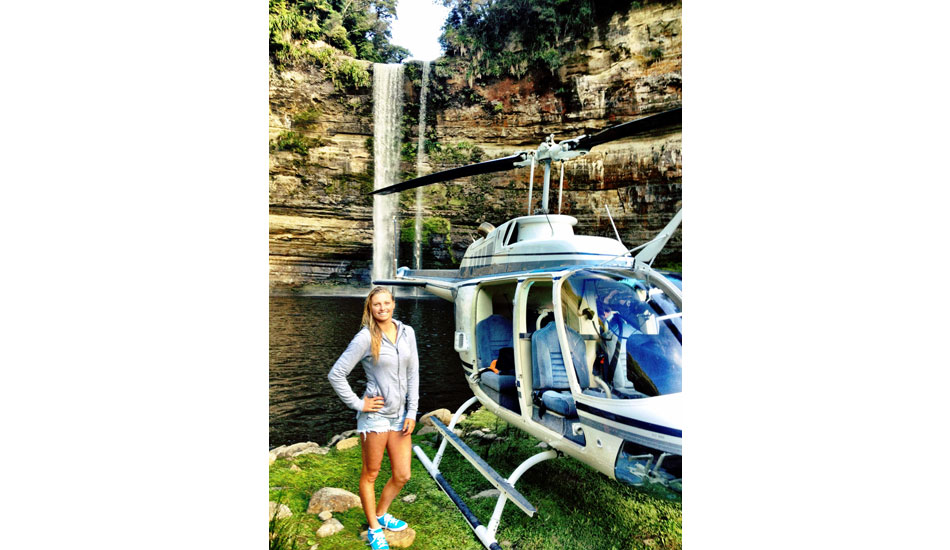 This photo is of a day I will never forget. When we went to new Zealand, we went on a helicopter ride to Jurassic Falls. The only way you can get to it is by helicopter, so there was not a soul around. It was breath taking and I feel so blessed to have been able to go. Photo: Aaron Lieber