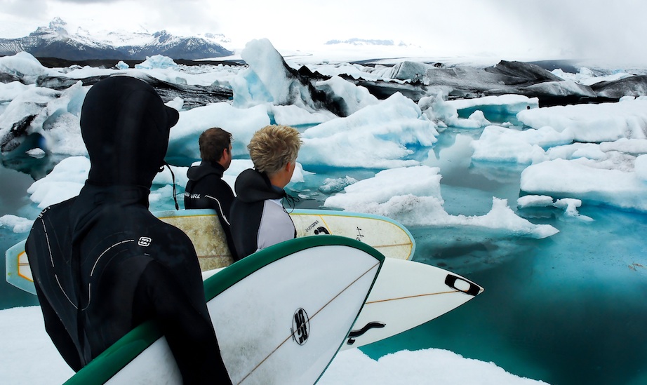 We organized a trip to Iceland and scored some empty, but freezing waves. After checking out another spot, we found a huge glacier-lake on the south side of the island. We decided to jump in the water, which was colder than a caipirinha. But paddling around and climbing across these icebergs was really something amazing. Photo:  <a href=\"http://www.larsjacobsen.com/\" target=_blank>Lars Jacobsen</a>.