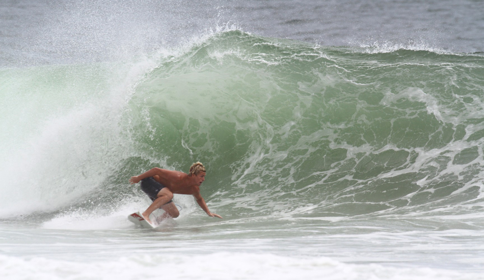 Fisher Heaverly. One of a strong contingent of southern NC rippers I get to see every once in a while. Fisher understands our waves and plugs right in. Image: McCarthy