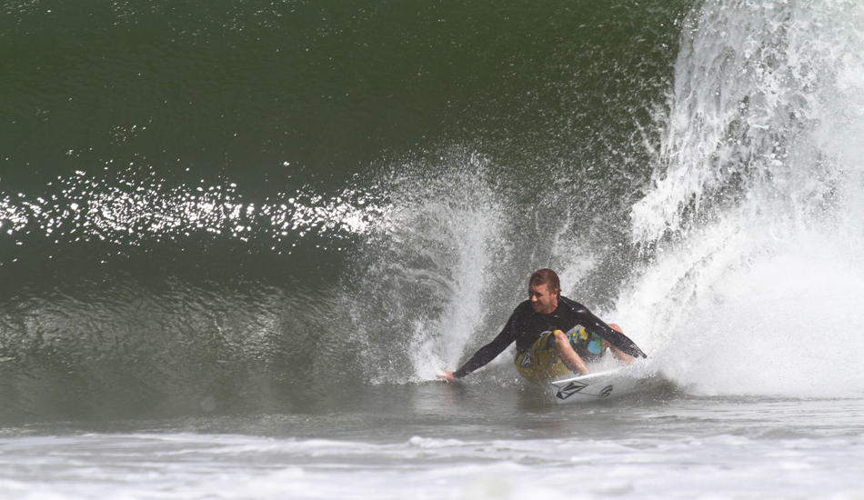 Jonathan Mincher. I have to give Jonathan an A for effort here in this crazy drop. He made the drop, but was summarily crushed down the line. Image: McCarthy