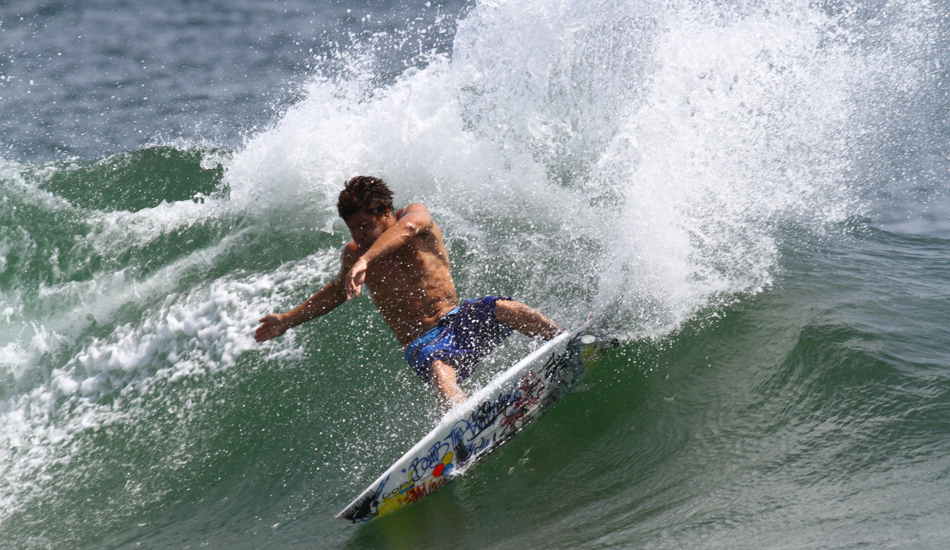 Kalani Robb. Here is a guy I never thought I’d see surfing the Lighthouse. Kalani was part of a group of lucky pro’s that stuck around after the Bud Light contest. I was thrilled to watch and shoot them. It was cool they got to experience the Outer Banks during a hurricane swell.Image: McCarthy