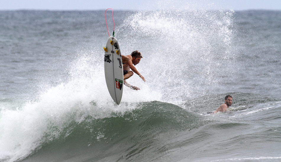 Torrey Meister. Torrey was one of the pro\'s that hung around for the swell, putting on a show for the Lighthouse lineup. Image McCarthy