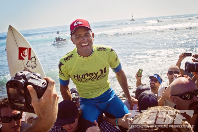 The victory marked Kelly Slater\'s 50th Tour win.