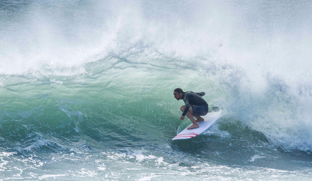 Nick Farago (AUS)... looking for cover.