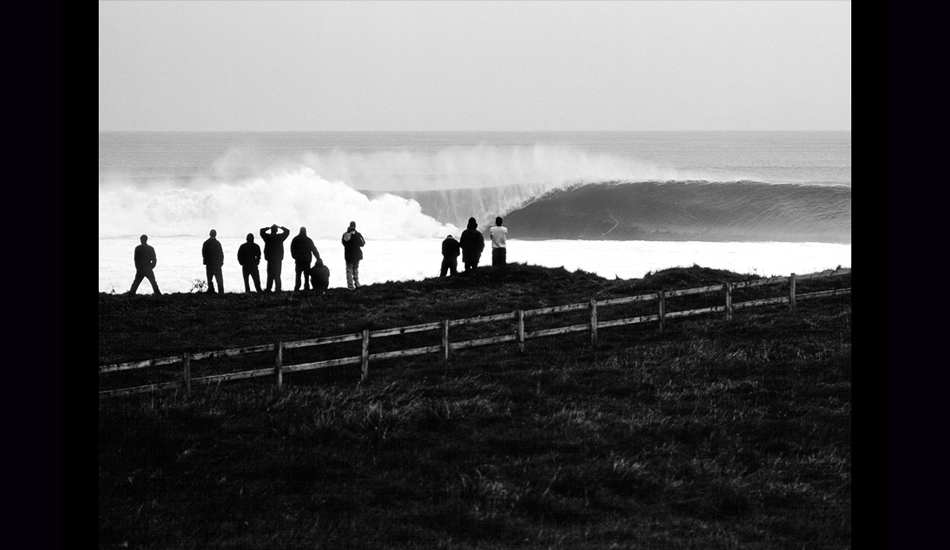 October 2002 - On the last day of my first trip to Ireland, and after nearly two weeks of sunshine and playful surf conditions, the real deal arrived in the form of a macking NW swell and typically gloomy skies. This reef at the south end of Bundoran was firing on all cylinders There were more people watching than taking off on waves, and those that were having a go weren\'t fairing terribly well on these triple up widow-maker peaks. Image: <a href=\"http://stevefitzpatrick.com/\" target=\"_blank\">Fitzpatrick</a>  