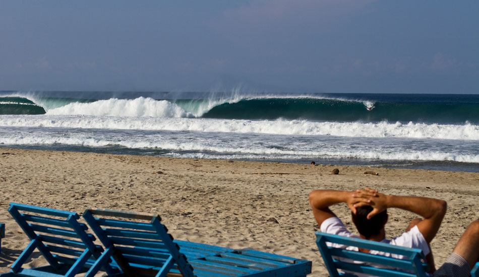 Perfect 6 foot Puerto. I hurt myself the day before and was on beach patrol.  Photo: Rusty Long