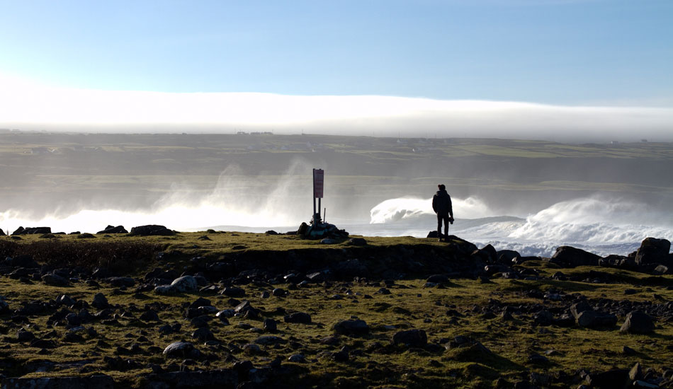 Wave check in West Ireland with local photographer Mickey Smith. Photo: Rusty Long.