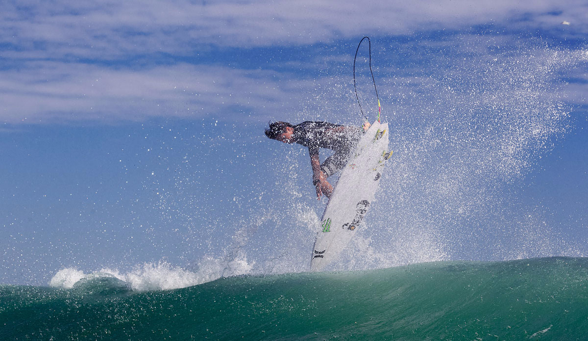 Miguel Pupo of Brazil (pictured) winning his Round 3 heat at the Hurley Pro on Thursday September 11, 2015. Miguel posted a score of 7.17 (out of a possible10) to advance to the next round. Photo: <a href=\"http://www.worldsurfleague.com/\">WSL/<a href=\"https://instagram.com/nomadshotelsc/\"</a>/Rowland</a>