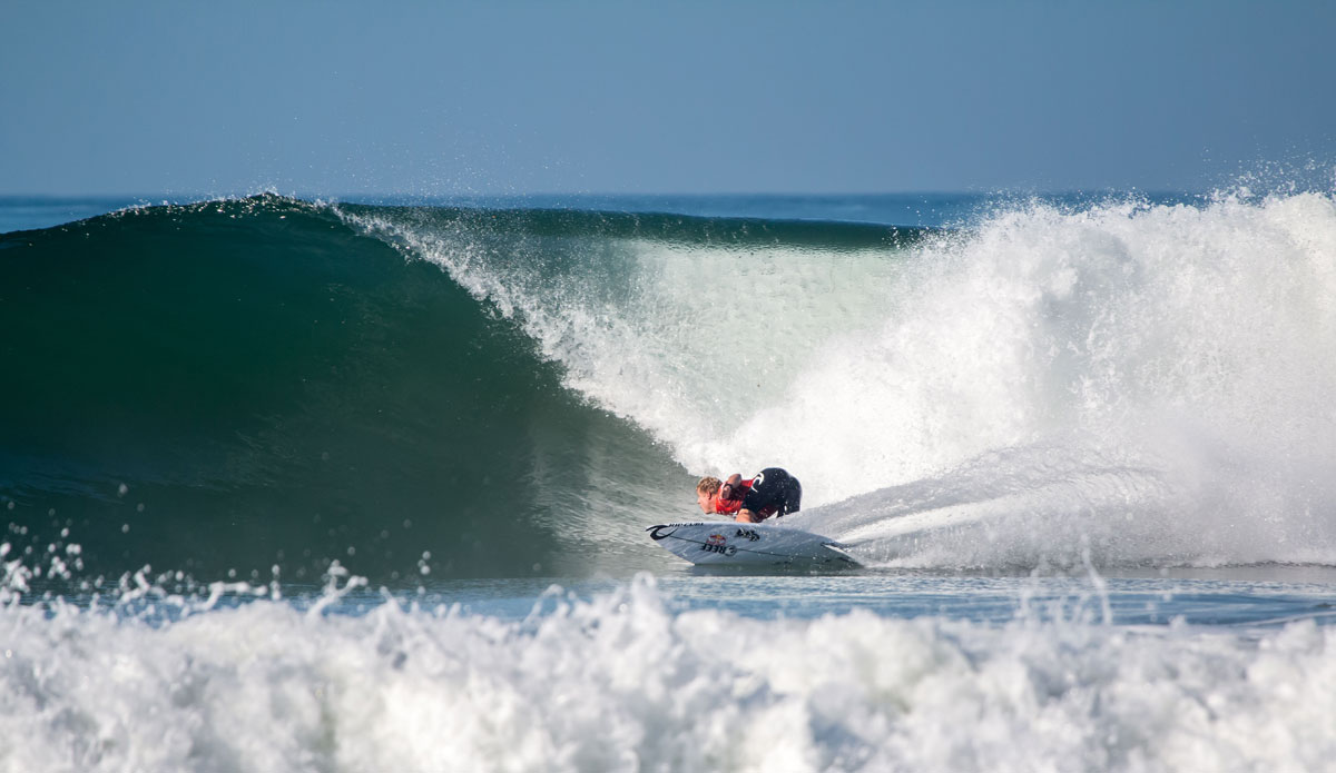 Mick Fanning eyeing up the lip. Photo: <a href=\"http://instagram.com/jeff_davis\">Jeff Davis</a>