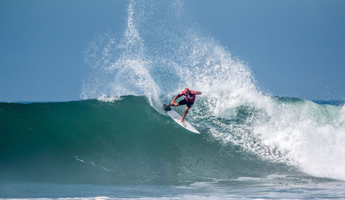 Slater knows the wave at Lowers as well as anyone in the world, and it\'s turns like this that prove it. Photo: <a href=\"http://instagram.com/jeff_davis\">Jeff Davis</a>